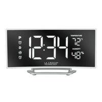 La Crosse Technology Curved Mirrored LED White Corded Electric Alarm Clock with USB, 602-249 EasyOptionXY LLC