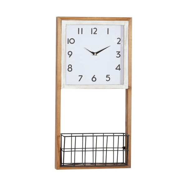 DecMode 24 In. Brown Farmhouse Wall Clock EasyOptionXY LLC