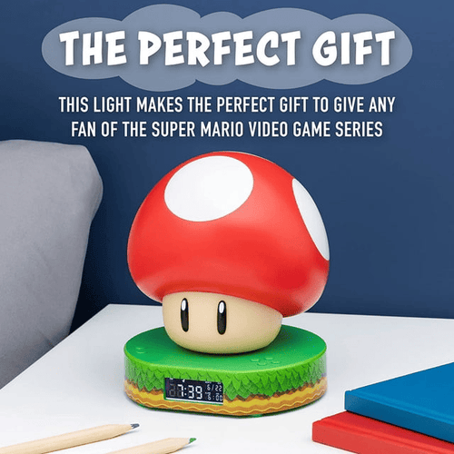 Paladone Super Mario Bros Mushroom Digital Alarm Clock with Power Up Sound Nintendo Room D¨¦cor and Merchandise EasyOptionXY LLC