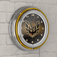 Pontiac Firebird Black Chrome Double Ring Neon Clock EasyOptionXY LLC