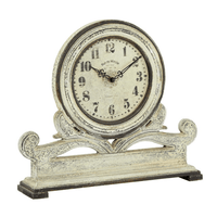 DecMode 15" White Wood Scroll Clock EasyOptionXY LLC