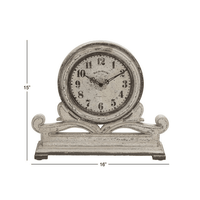DecMode 15" White Wood Scroll Clock EasyOptionXY LLC