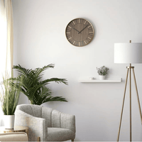 Sterling & Noble 16" Indoor Round Mid Century Modern Wall Clock EasyOptionXY LLC