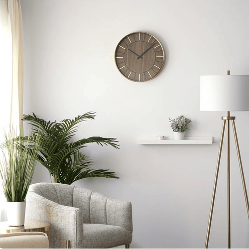 Sterling & Noble 16" Indoor Round Mid Century Modern Wall Clock EasyOptionXY LLC