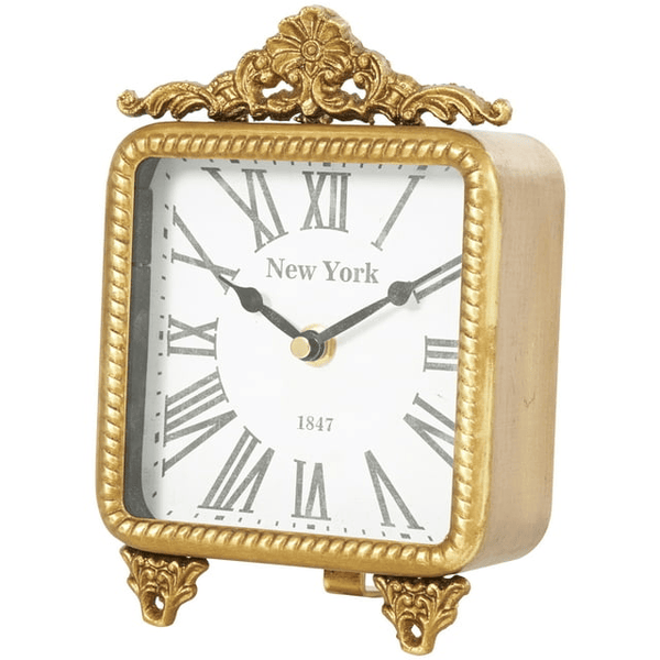 DecMode 8" Gold Metal Scroll Antique Style Clock EasyOptionXY LLC