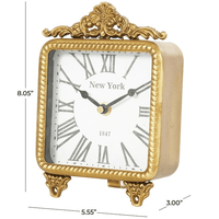 DecMode 8" Gold Metal Scroll Antique Style Clock EasyOptionXY LLC