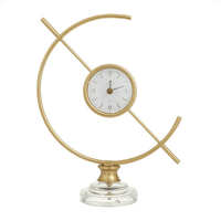 The Novogratz 16" Gold Metal Clock with Acrylic Base EasyOptionXY LLC