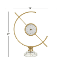 The Novogratz 16" Gold Metal Clock with Acrylic Base EasyOptionXY LLC