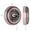 University of Georgia Chrome Double Rung Neon Clock - Reflection EasyOptionXY LLC