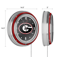 University of Georgia Chrome Double Rung Neon Clock - Reflection EasyOptionXY LLC