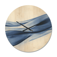 Designart 'Glittering Fractal Light Blue' Modern Wood Wall Clock(Size 23" x 23") EasyOptionXY LLC