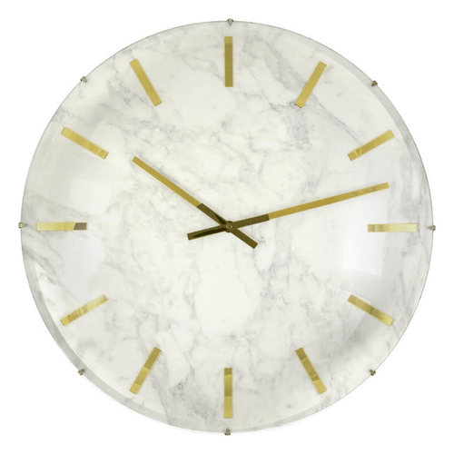 Westclox Analog QA Large White Marble and Gold Dial Wall Clock with Large Numerals. EasyOptionXY LLC