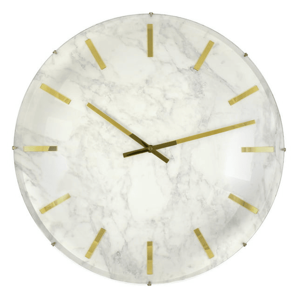 Westclox Analog QA Large White Marble and Gold Dial Wall Clock with Large Numerals. EasyOptionXY LLC