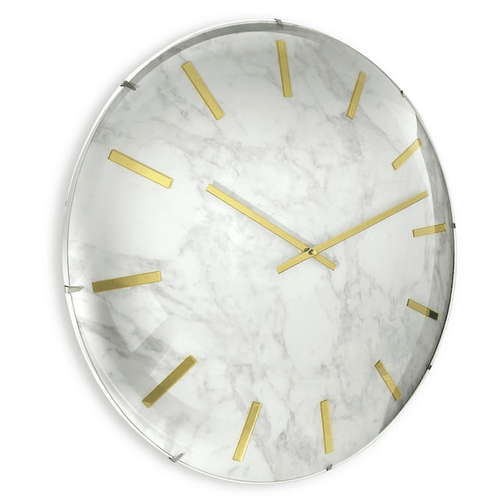 Westclox Analog QA Large White Marble and Gold Dial Wall Clock with Large Numerals. EasyOptionXY LLC