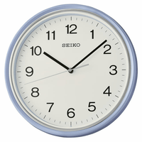 Seiko 11" Oita Wall Clock, Pearl Blue Traditional Round Quartz Analog QHA008LLH EasyOptionXY LLC