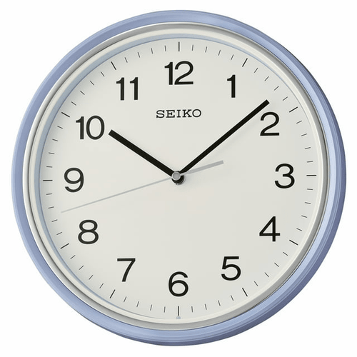 Seiko 11" Oita Wall Clock, Pearl Blue Traditional Round Quartz Analog QHA008LLH EasyOptionXY LLC