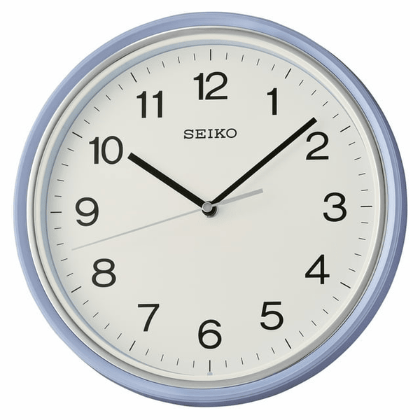 Seiko 11" Oita Wall Clock, Pearl Blue Traditional Round Quartz Analog QHA008LLH EasyOptionXY LLC