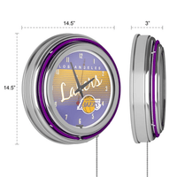 Los Angeles Lakers Hardwood Classics NBA Chrome Neon Clock EasyOptionXY LLC