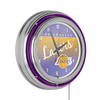 Los Angeles Lakers Hardwood Classics NBA Chrome Neon Clock EasyOptionXY LLC