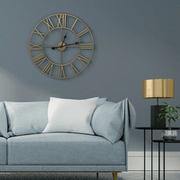 Sorbus Analog Wall Clock - Roman Numeral Style, Battery Operated Decorative Clock - Kitchen, Living Room, Bathroom Decor - 24 Inches (Gold) EasyOptionXY LLC