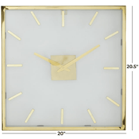 DecMode 20" Gold Stainless Steel Wall Clock with Clear Face EasyOptionXY LLC