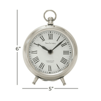 DecMode 6" Silver Stainless Steel Clock with Ring Top EasyOptionXY LLC