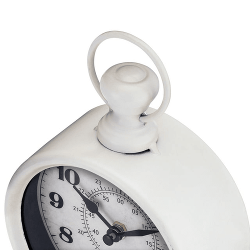 Westclox Vintage White Metal QA Analog Table Clock: Timeless Elegance EasyOptionXY LLC