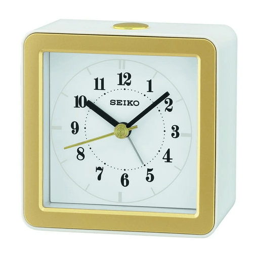 Seiko Gatsby Bedside Alarm Clock, White, Quartz, Analog, QHE082WLH EasyOptionXY LLC
