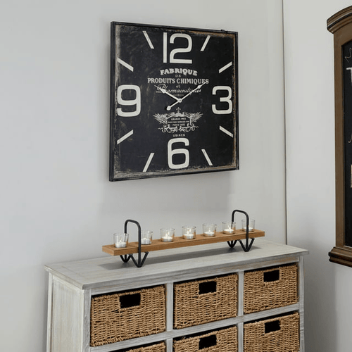 DecMode 23" Black Wood Wall Clock EasyOptionXY LLC