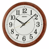 Seiko 13 inch Luminous Round Wall Clock, Brown & White, QXA788BLH, Quartz Analog EasyOptionXY LLC