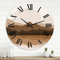 Designart 'Minimalist Terracotta Landscape' Modern Wall Clock(Size 36" x 36") EasyOptionXY LLC