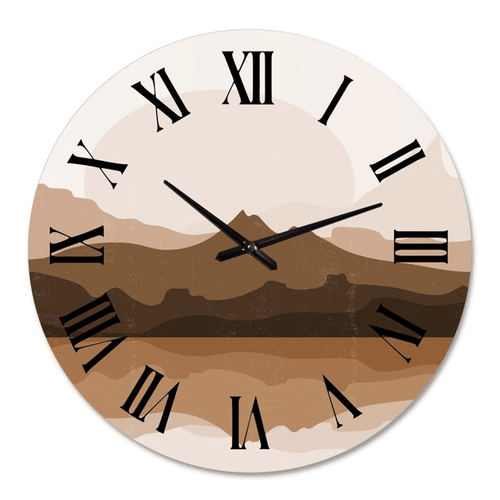 Designart 'Minimalist Terracotta Landscape' Modern Wall Clock(Size 36" x 36") EasyOptionXY LLC