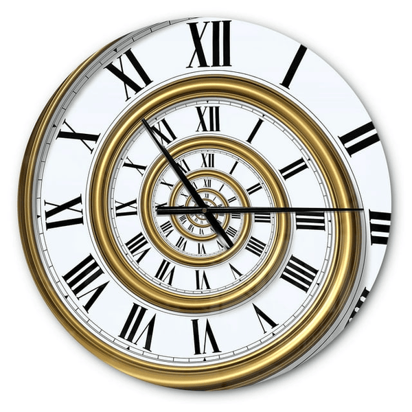 Designart 'Time Spiral in Antique Style' Modern wall clock(Size 23" x 23") EasyOptionXY LLC