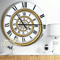 Designart 'Time Spiral in Antique Style' Modern wall clock(Size 23" x 23") EasyOptionXY LLC