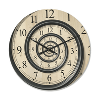 Designart 'Analog Wall Time Spiral ' Modern Wood Wall Clock(Size 16" x 16") EasyOptionXY LLC