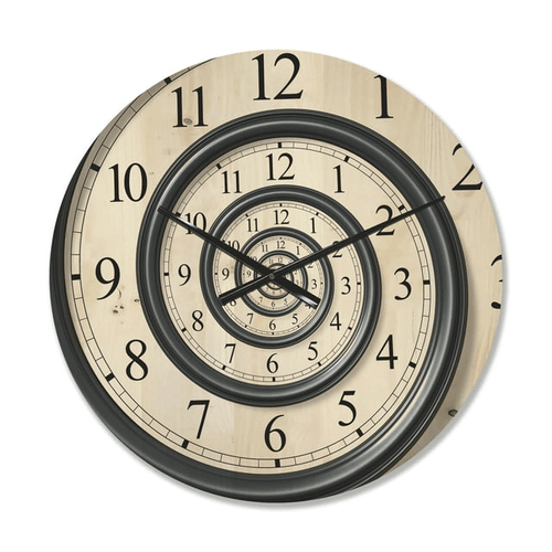 Designart 'Analog Wall Time Spiral ' Modern Wood Wall Clock(Size 16" x 16") EasyOptionXY LLC