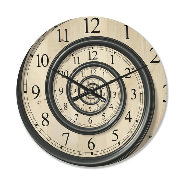 Designart 'Analog Wall Time Spiral ' Modern Wood Wall Clock(Size 16" x 16") EasyOptionXY LLC