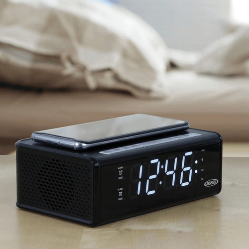 JENSEN QiCR-200 Dual Alarm Clock Radio with Qi Charging EasyOptionXY LLC
