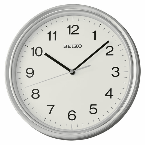 Seiko 11" Oita Wall Clock, Metallic Silver Traditional Round Quartz Analog QHA008SLH EasyOptionXY LLC