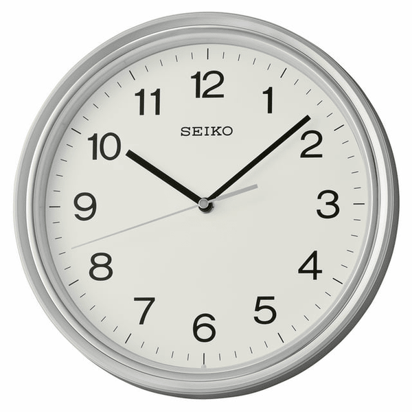 Seiko 11" Oita Wall Clock, Metallic Silver Traditional Round Quartz Analog QHA008SLH EasyOptionXY LLC