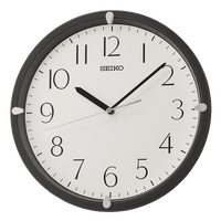 Seiko 12" Kuota Round Quartz Traditional Wall Clock Black Frame Analog QHA007JLH EasyOptionXY LLC