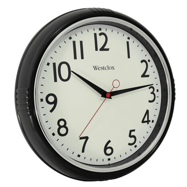 Westclox 12' Black Retro Analog Quartz Accurate Wall Clock with Easy-to-Read Dial. EasyOptionXY LLC