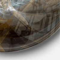 Designart 'Symmetrical Yellow Fractal Flower' Metal Wall Clock(Size 23" x 23") EasyOptionXY LLC