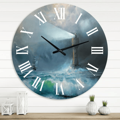 Designart 1 in Coastal Wall Clock(Size 29" x 29") EasyOptionXY LLC