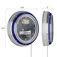 Guinness Chrome Double Rung Neon Clock EasyOptionXY LLC