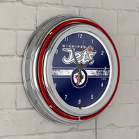 NHL Chrome Double Rung Neon Clock - Winnipeg Jets? EasyOptionXY LLC