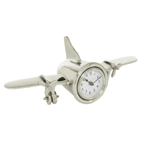 The Novogratz 6" Silver Aluminum Airplane Clock EasyOptionXY LLC