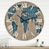 Designart 'Ancient Map Of The World I' Rustic Wall Clock(Size 36" x 36") EasyOptionXY LLC
