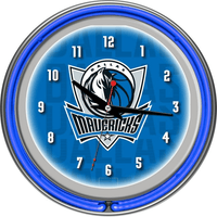 NBA Chrome Double Rung Neon Clock - City - Dallas Mavericks EasyOptionXY LLC