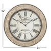 DecMode 24" Cream Wood Distressed Wall Clock EasyOptionXY LLC